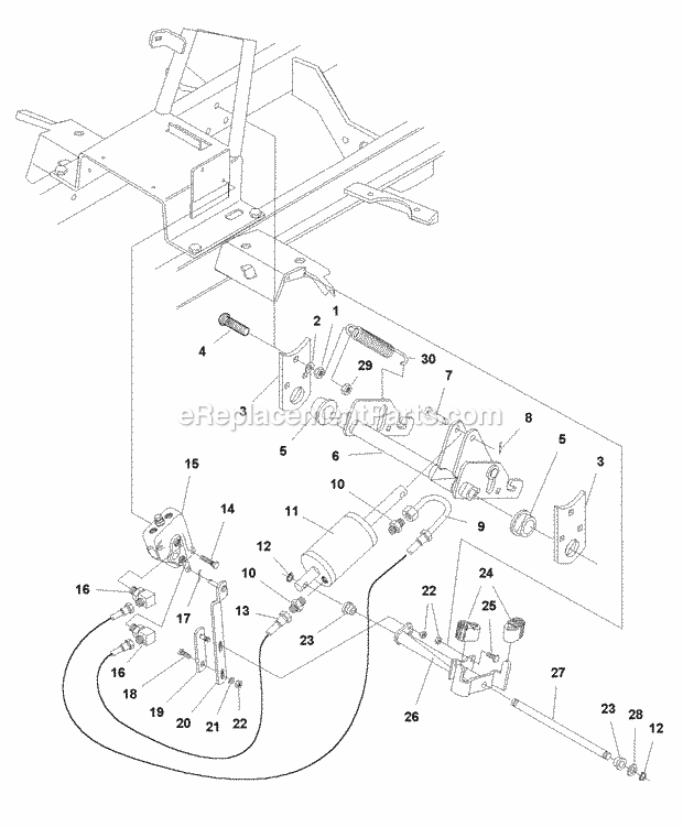 Simplicity 1693569 2925, 25Hp V Hydro Wadditional Implement Lift Group (985119) Diagram