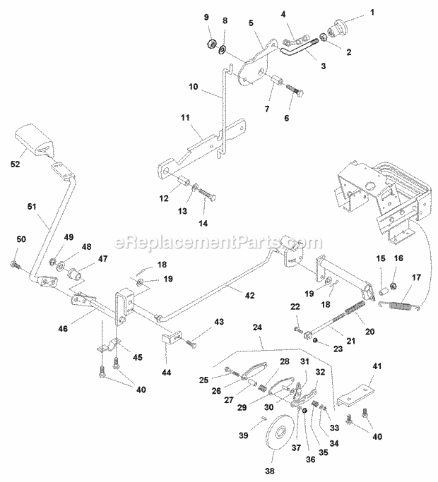 Simplicity 1693569 2925, 25Hp V Hydro Wadditional Brake Control  Parking Brake Group (P985107) Diagram