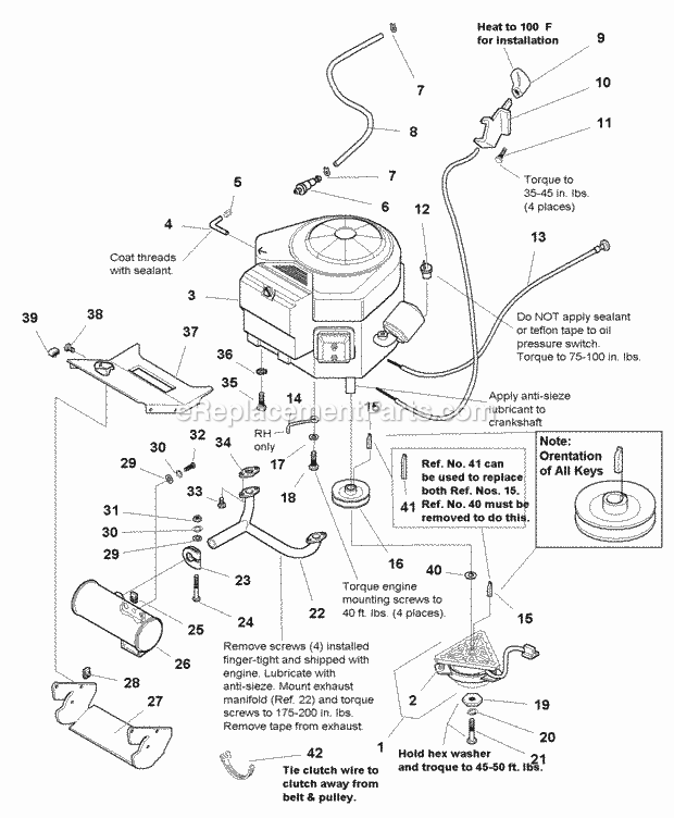 Simplicity 1693602 1618, 18Hp V-Twin Hydro Engine Group - Electric Clutch - 16  18Hp Twin Cylinder Briggs  Stratton Vanguard (E985436) Diagram