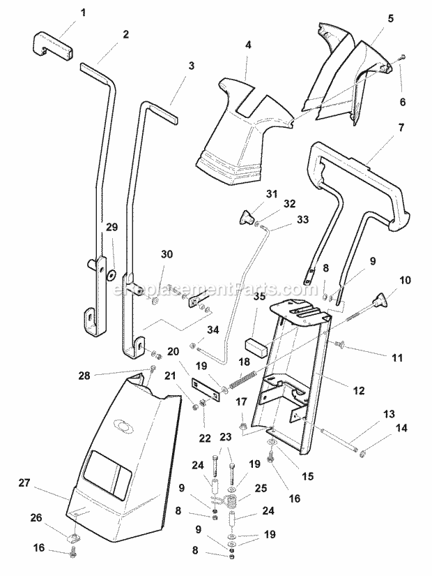 Simplicity 1693832 Zt, 16Hp Hydro And 44In Mower Front Column  Dash Group (985065) Diagram