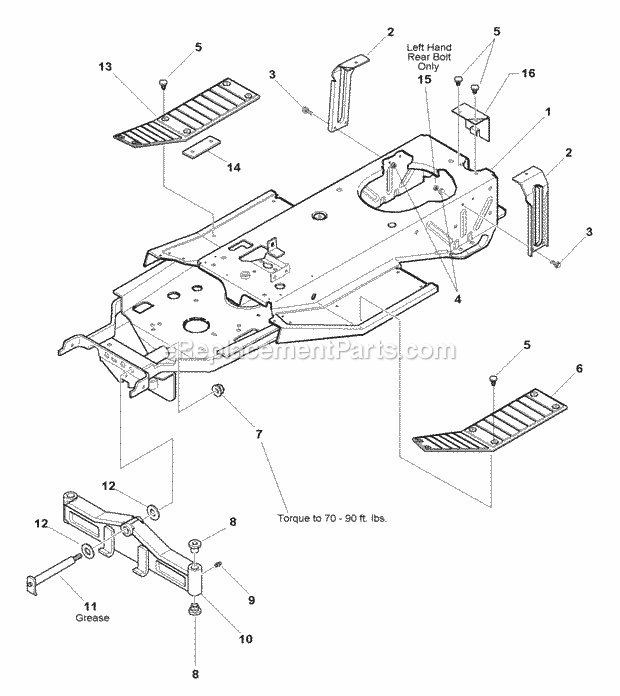 Simplicity 1693842 Broadmoor, 16Hp Hydro And 44In Frame  Front Axle Group (985705) Diagram