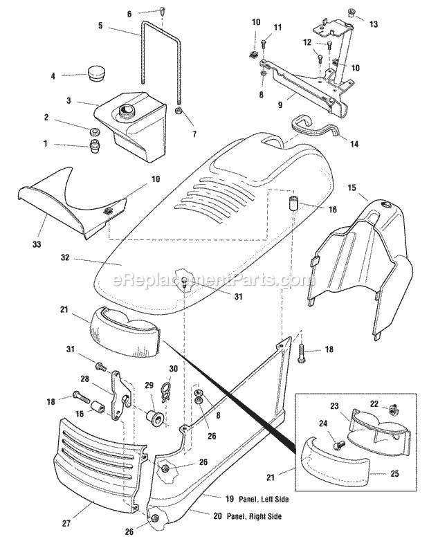 Simplicity 1693943 515, 15Hp Hydro (Ceexport) Tra Hood Dash  Fuel Tank Group (986034) Diagram