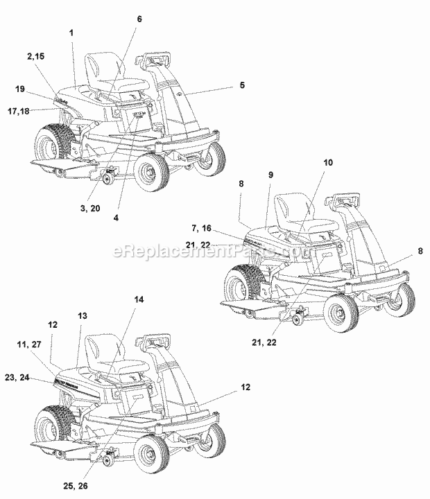 Simplicity 1694076 Zt, 16Hp Hydro And 44In Mower Decals Group - Brand  Model (B985067) Diagram
