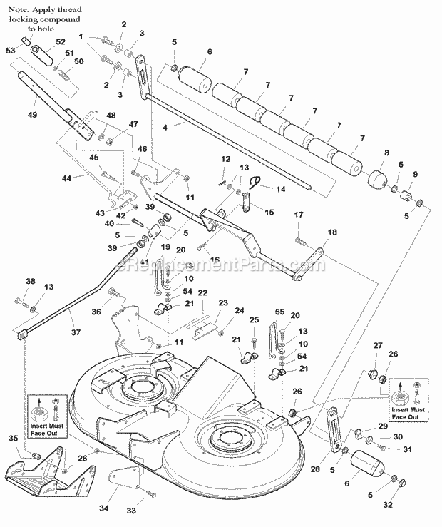 Simplicity 1694101 Baron, 16Hp Hydro And 40In Mow 40 Mower Deck - Height Adjustment  Roller Bar (985930) Diagram