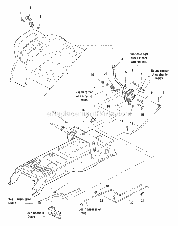 Simplicity 1694101 Baron, 16Hp Hydro And 40In Mow Control Group - Cruise Control (986045) Diagram