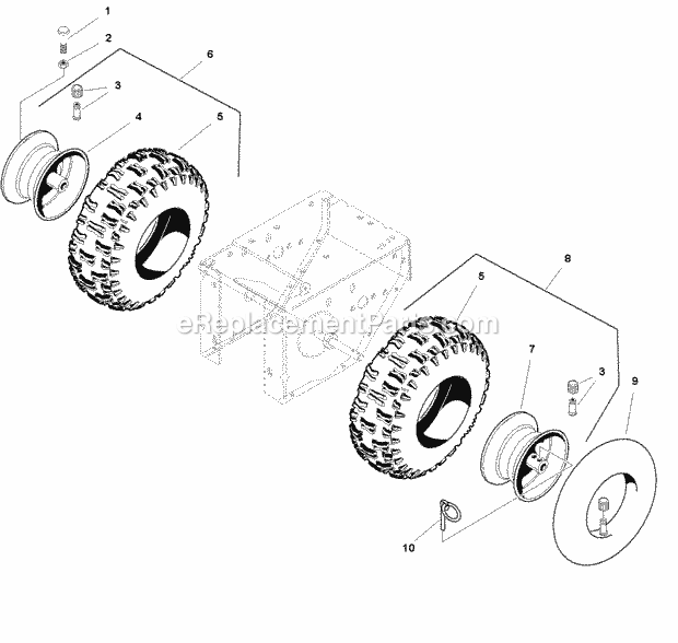 Simplicity 1694237 1390E, 38In 13Hp Snowthrower Wheels  Tires Group (W985879) Diagram