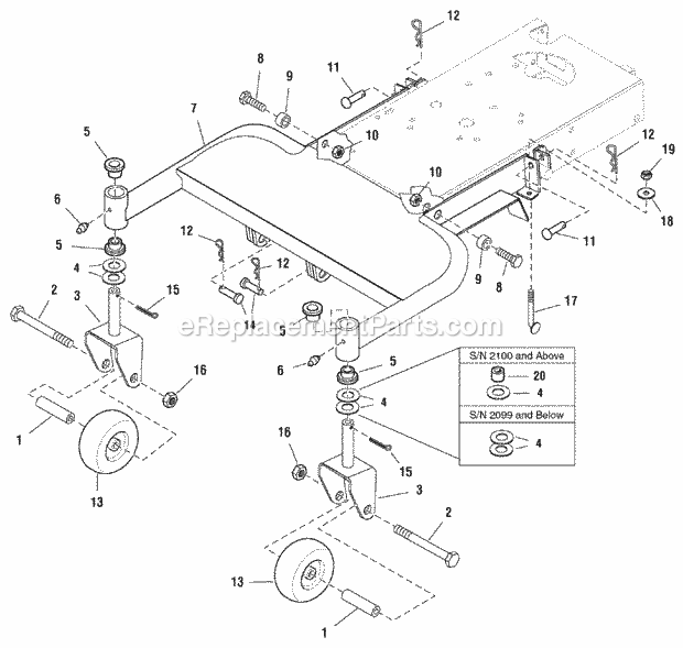 Simplicity 1694292 Lancer, 17Hp Hydro Frame Group - Mower With Height Adjustment (Sl985961) Diagram