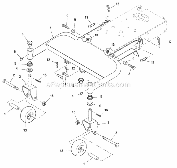 Simplicity 1694292 Lancer, 17Hp Hydro Frame Group - Mower Without Height Adjustment (985961 987192) Diagram