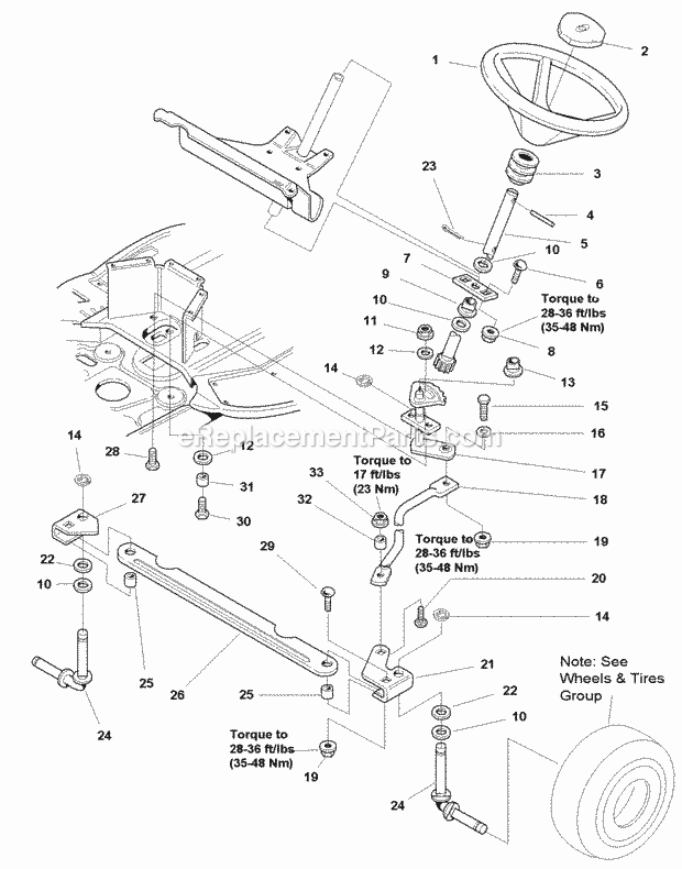 Simplicity 1694313 Regent, 16Hp Hydro Steering Group (986114) Diagram