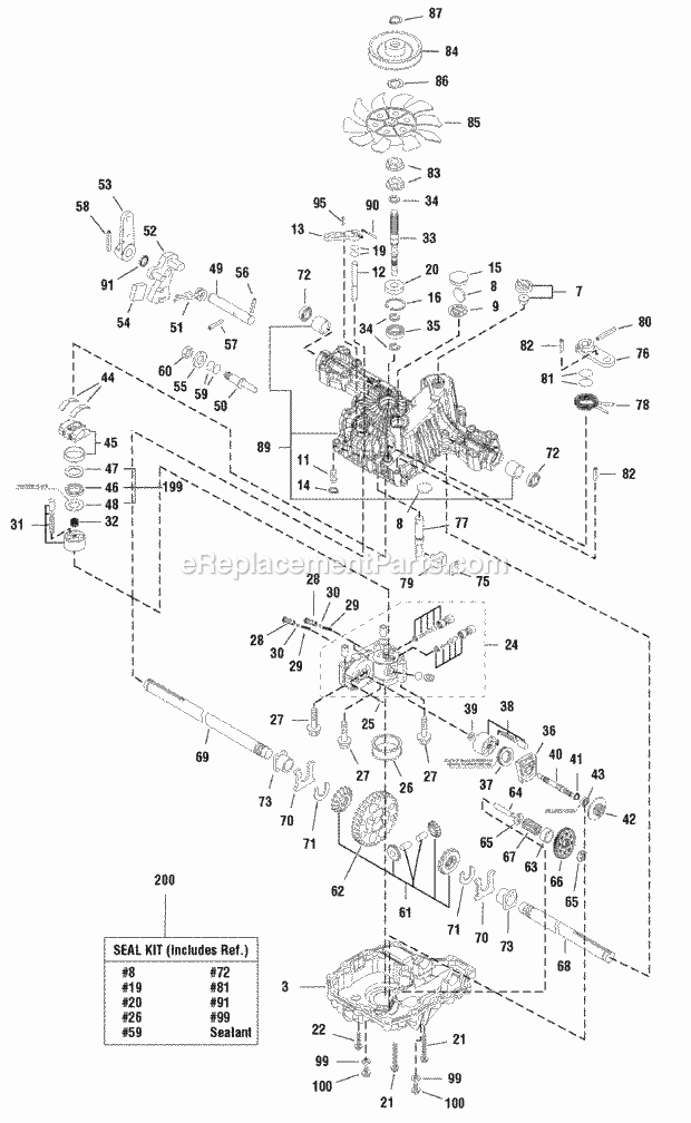 Simplicity 1694316 Regent, 16Hp Hydro (Ceexport) Transmission Service Parts - Tuff Torq K46Z (1721020) Diagram