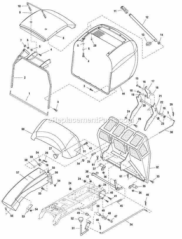 Simplicity 1694346 2416H, 16Hp Hydro (Ceexport) Hopper Group - Fixed Screen (Sl986224 Sl986269) Diagram