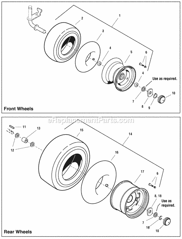 Simplicity 1694468 Broadmoor, 18Hp Hydro Wheels  Tires Group (W985913) Diagram