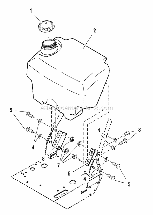 Simplicity 1694494 Pacer Series W 34In Deck Fuel Tank Group (Fi0004) Diagram