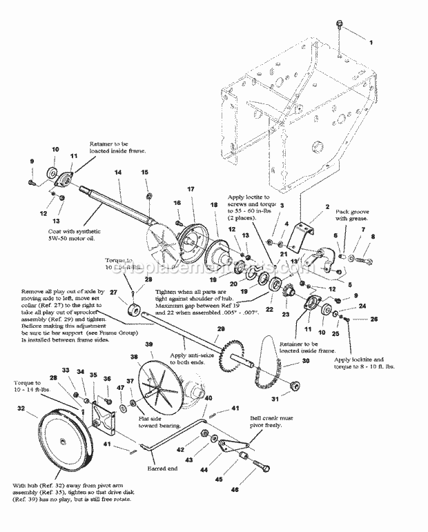 Simplicity 1694595 555M, 5Hp 22In Snowblower Traction Drive Group (070Tdg) Diagram