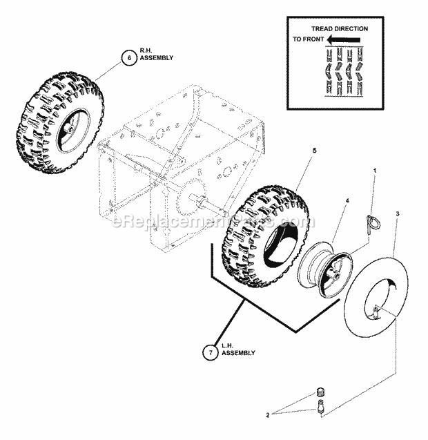 Simplicity 1694837 7555Ex, 7.5Hp 22In Snowblower Wheels  Tires Group (4248Whee) Diagram