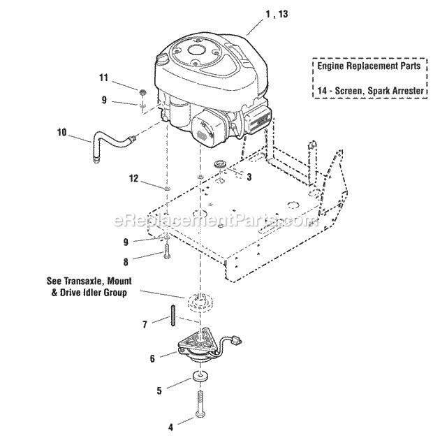 Simplicity 1694895 Pacer Series Engine  Pto Group - 34 Models Diagram