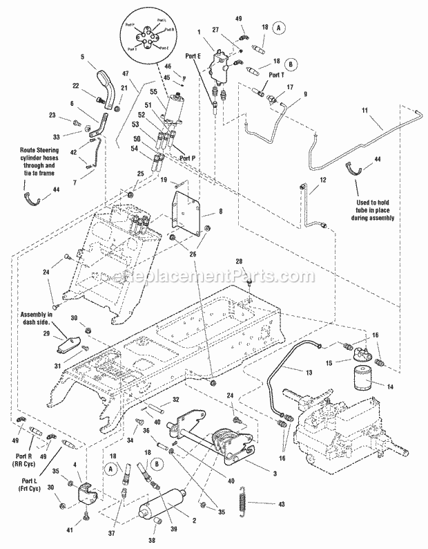 Simplicity 1695199 Prestige, 25Hp Kohler Hydro Wp Lift Group - Hydraulic Lift With Power Steering (2987427) Diagram