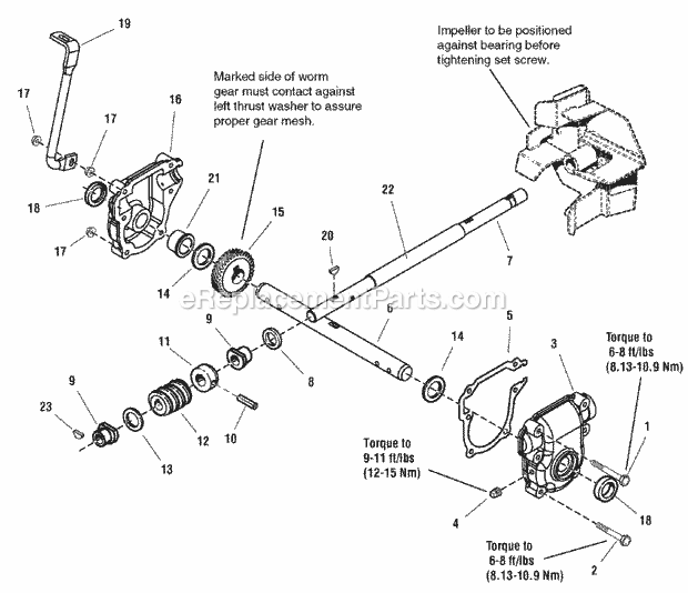Simplicity 1695303 P1524E, 14.5Gt 24In Snowthrowe Gear Case Assembly - Heavy Duty (1732303) Diagram