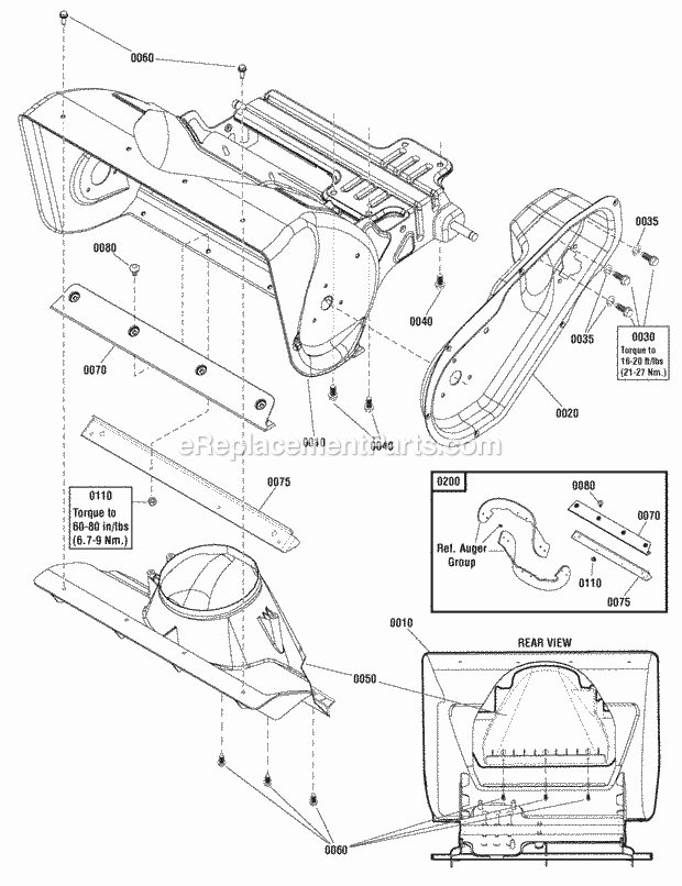 Simplicity 1696231-00 SS7522E, 7.5Tp 22In Single Stage Snowblower Frame Group (988893A) Diagram