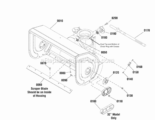 Simplicity 1696240-00 0 - P1728E, 16.5Tp 28In Profess Auger Housing Group (2990389 2990711 2990715 2990840) Diagram