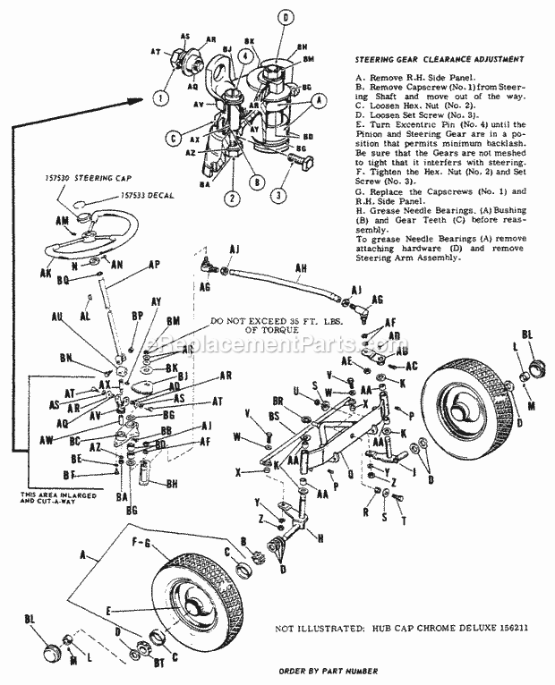 Simplicity 2025041 B-10, 9Hp (Sn 5000 & Below) Garden Tractor Front Wheels Axle Tie Rod  Steering Diagram