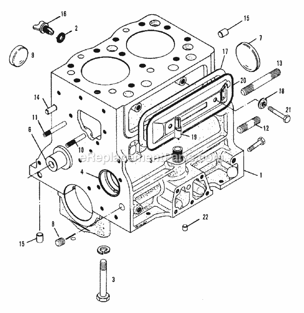 Simplicity 2097242 9528, Compact Diesel Tractor, Cylinder Block Group (3486I03) Diagram