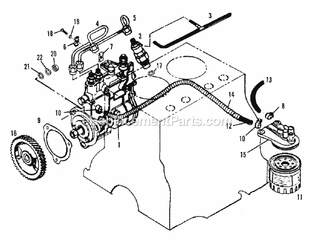 Simplicity 2097242 9528, Compact Diesel Tractor, Fuel Injection System - Pump Lines  Filter Group (3486I18) Diagram