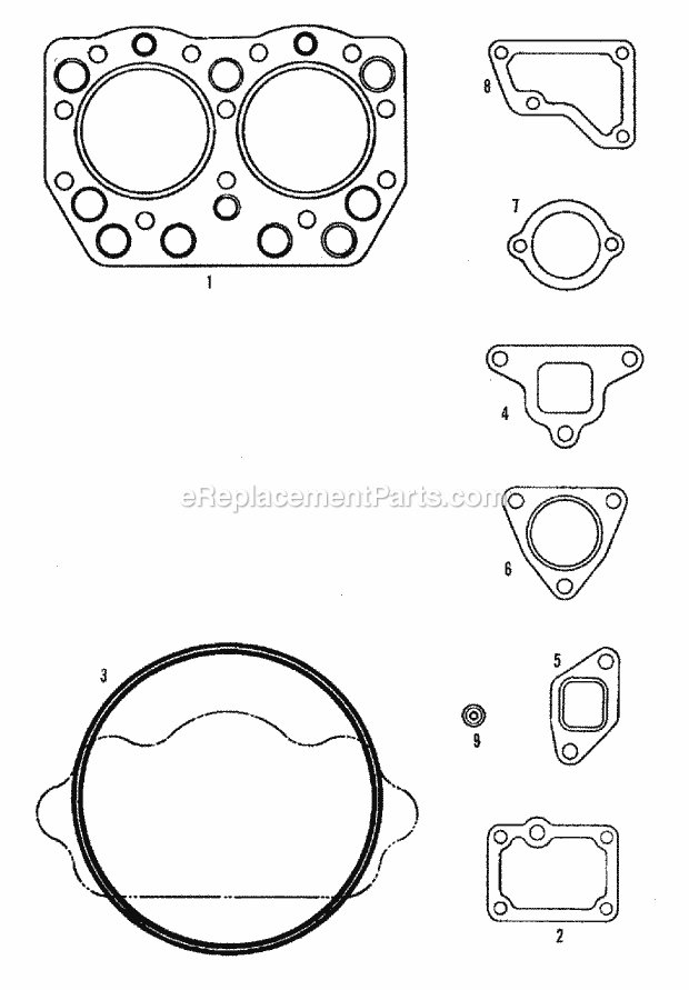 Simplicity 2097242 9528, Compact Diesel Tractor, Gasket Sets - Cylinder Head Group (3486I01) Diagram