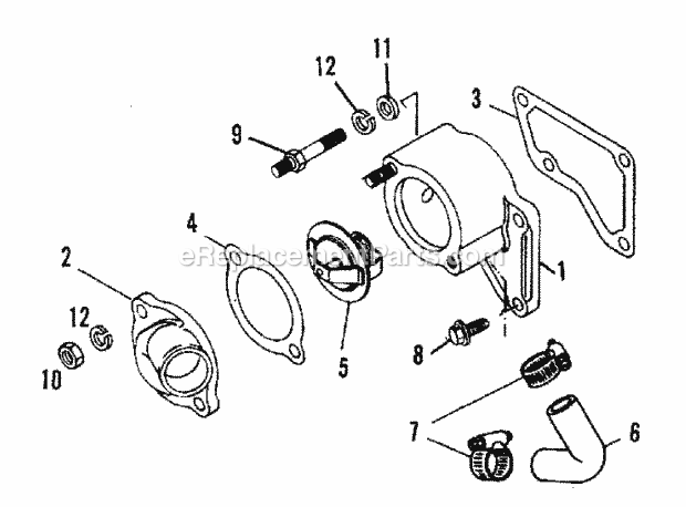 Simplicity 2097353 9518, Compact Diesel Tractor, Thermostat  Housing Group (3486I16) Diagram