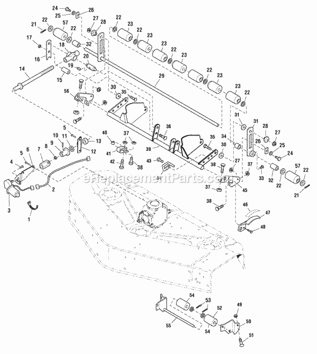 Simplicity 2690205 2927, 27Hp Lc Kaw 4Wd And 48In 48 Mower Deck - Height Adjustment  Roller Group (986439) Diagram