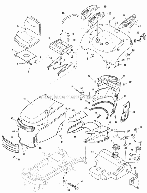 Simplicity 2690205 2927, 27Hp Lc Kaw 4Wd And 48In Body Group (986316 986317 986318 986319) Diagram