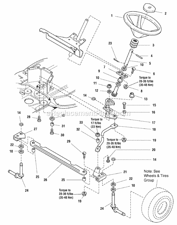 Simplicity 2690332 2518H, 18Hp Hydro And 44In Mow Steering Group (985576 986398) Diagram