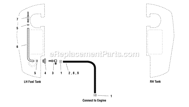 Simplicity 2690444 Citation, 21Hp Briggs & Stratt Fuel Supply Hose Group  Tank Replacement Parts Group Diagram