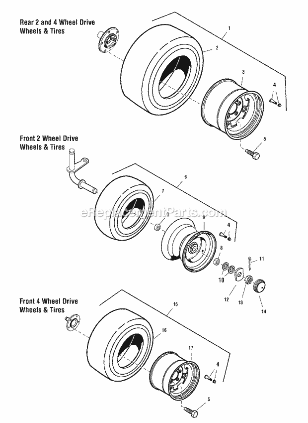 Simplicity 2690664 2927, 27Hp B&S Diesel 4Wd 540 Wheel  Tires Group (986335 986336 986478) Diagram