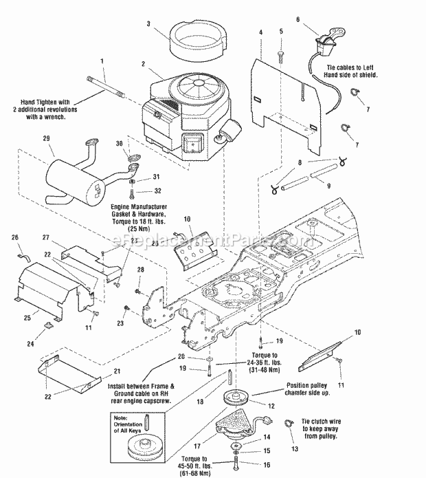 Simplicity 2690701 Broadmoor, 20Hp Hydro Rmo And Engine Group - Electric Clutch - 18Hp  20Hp Briggs  Stratton Vanguard (986773 986943 987204) Diagram