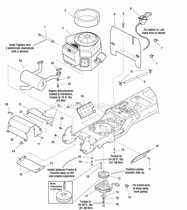 Simplicity 2690755 Broadmoor, 20Hp Hydro Rmo And Engine Group - Electric Clutch - 18Hp  20Hp Briggs  Stratton Vanguard (986773 986943 987204) Diagram