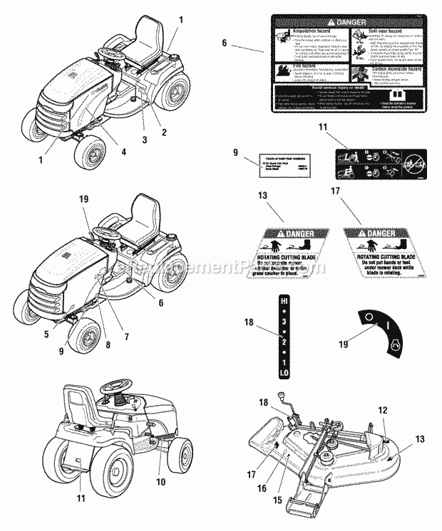 Simplicity 2690790 Conquest, 23Hp Hydro 4Wd Rmo A Decals Group (D987598) Diagram