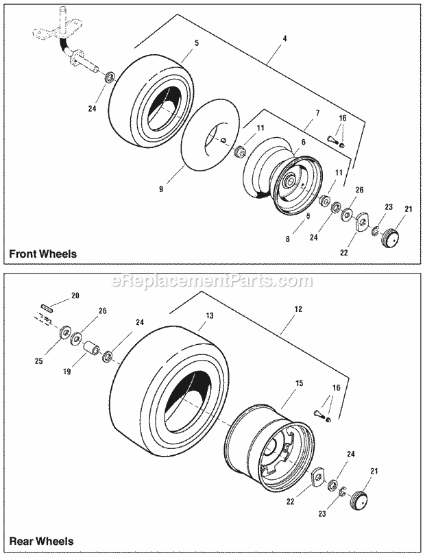Simplicity 2690829 Regent, 22Hp B&S Hydro And 40I Wheels  Tires Group (2988024) Diagram