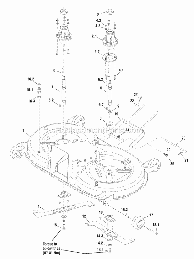 Simplicity 2690829 Regent, 22Hp B&S Hydro And 40I 40 Mower Deck - Housing Hitch Arbors  Blades Group (2988005) Diagram