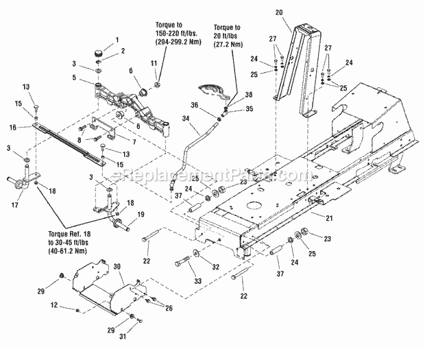 Simplicity 2690829 Regent, 22Hp B&S Hydro And 40I Frame  Front Axle Group (2988017) Diagram