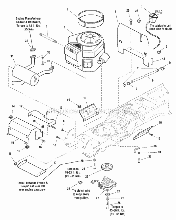 Simplicity 2690878 2620, 20Hp Hydro Rmo And 46In Engine Group - 20Hp 22Hp  24Hp Briggs  Stratton Twin (988208 988320 988324 988949) Diagram