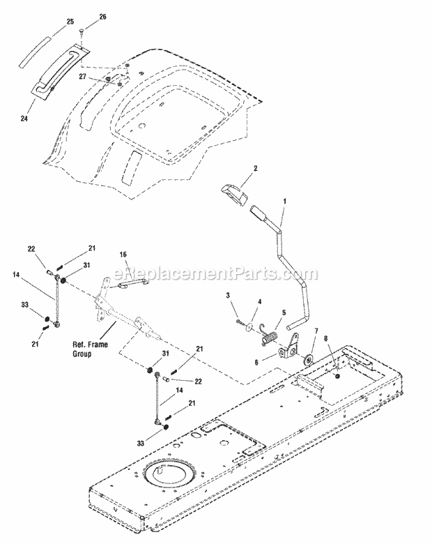 Simplicity 2690940 Regent 22 Gross Hp B&S Hydro A Lift Group - Roller Bar Manual (2987470 2987471) Diagram