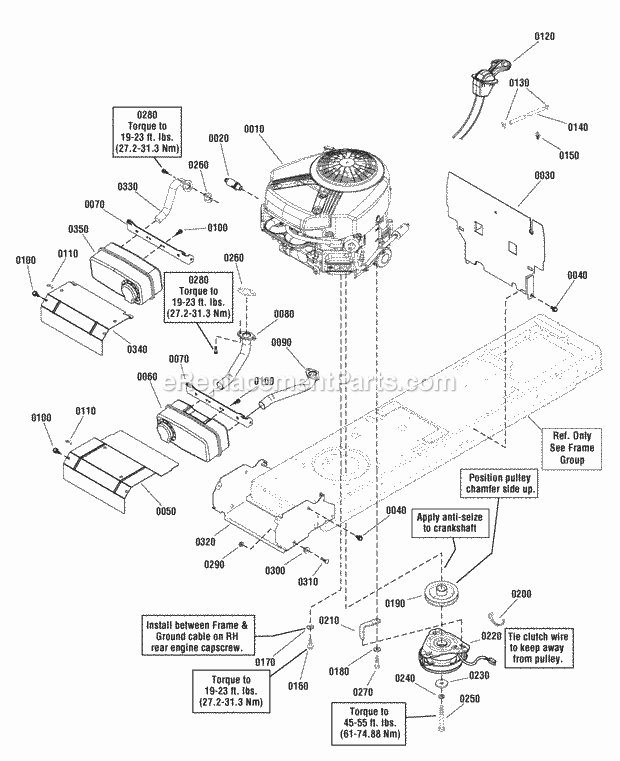 Simplicity 2690940 Regent 22 Gross Hp B&S Hydro A Engine Group - 195Hp 20Hp 21Hp  22Hp Briggs  Stratton (2990034 2989533 2989475) Diagram