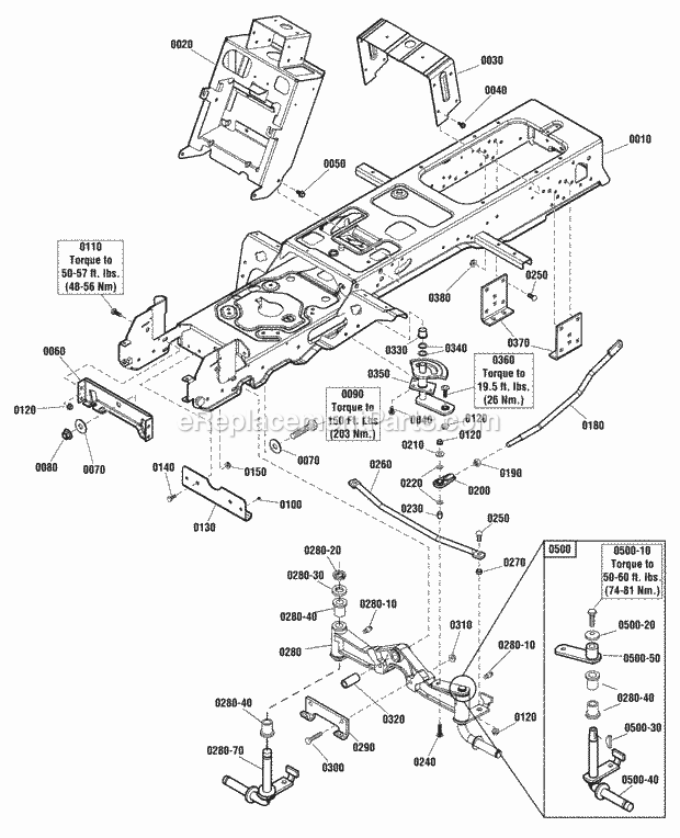 Simplicity 2690971-02 2 - 2622, 22Hp Hydro Rmo And 44 Frame  Front Axle Group (2990936 2990938) Diagram