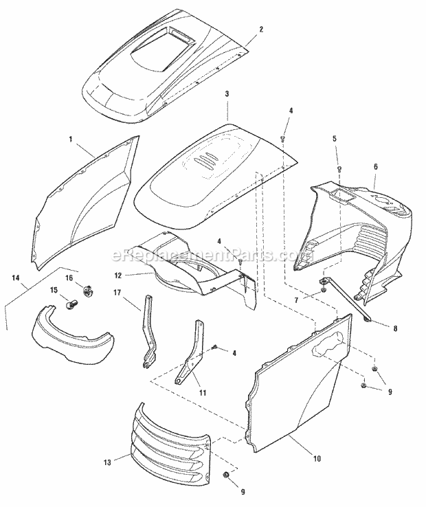 Simplicity 2691017 Prestige, 30Hp Hydro 4Wd Wps R Hood Grille  Dash Group (986608 986609 986610 987167 987168 987169 989136 990098 Diagram