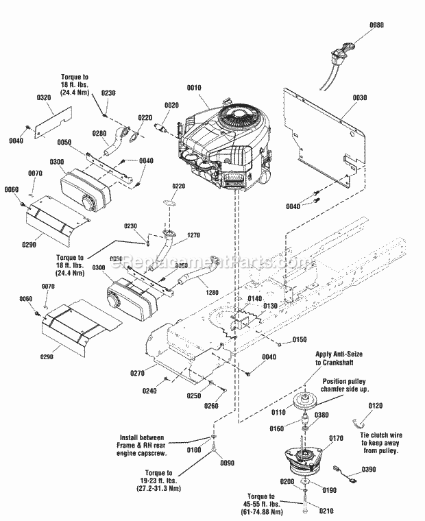 Simplicity 2691121-00 0 - Elt17538Rdf, 17.5Hp Rear D Engine Group - 175Hp 18Hp 22Hp  26Hp (885676 885737 885927 885928) Diagram