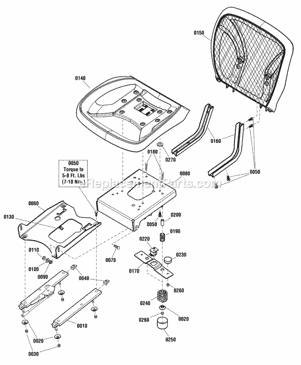 Simplicity 2691127-00 0 - Conquest, 27Hp Hydro 2Wd Wp Seat Group (2991030) Diagram