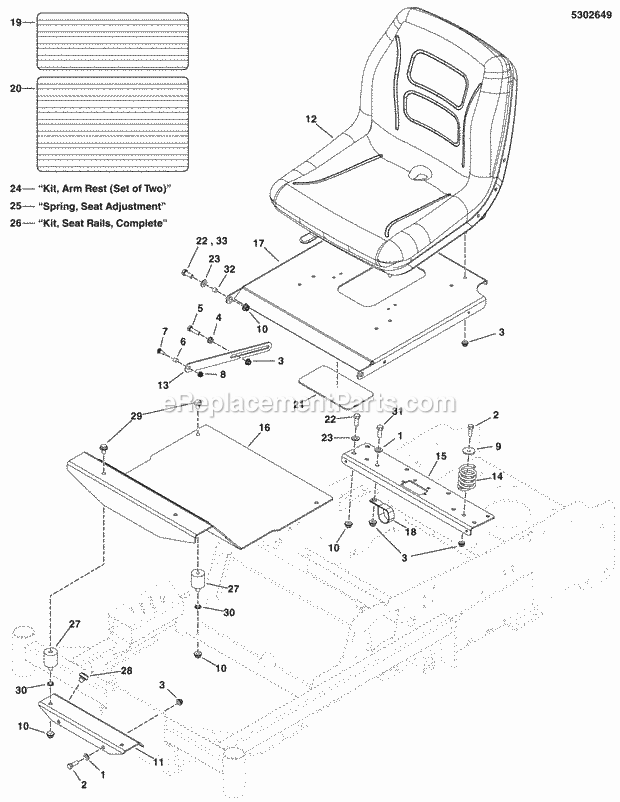 Simplicity 5900506 Zt3500, 24Hp Briggs & Stratton Seat Mount  Floor Group Diagram