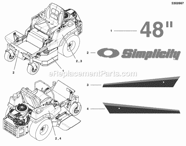 Simplicity 5900506 Zt3500, 24Hp Briggs & Stratton Decal Group - Brand  Model Diagram