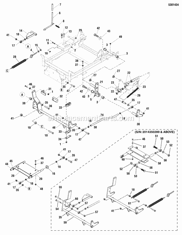 Simplicity 5900821 Citation, 28Hp Briggs & Stratt Lift Group - 61 Models Diagram